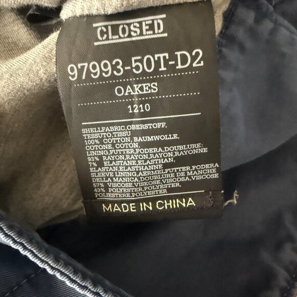 Closed Womens Blue Zip-Up Jacket Size XL - Picture 7 of 7